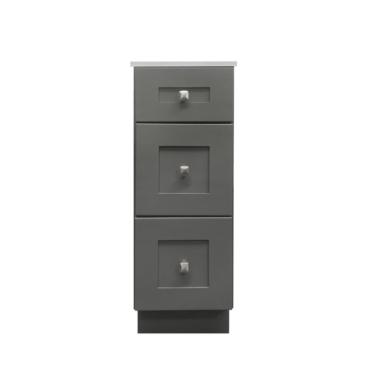 Vanity Atelier 12" Bathroom Vanity Drawer Base in Grey Shaker